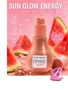 Glow Recipe Watermelon Glow Niacinamide Hue Drops Sun Glow Full Size NIBl
